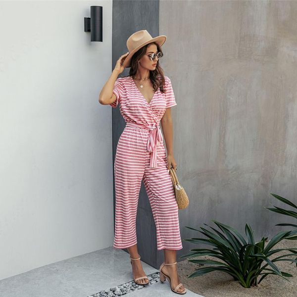 women's jumpsuits & rompers women 2021 office ladies jumpsuit short sleeve stripe loose belted female v-neck overalls d30, Black;white
women's jumpsuits & rompers women 2021 office ladies jumpsuit short sleeve stripe loose belted female v-neck overalls d30, Black;white