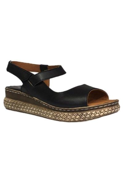 sandals women's black orthopedic leather