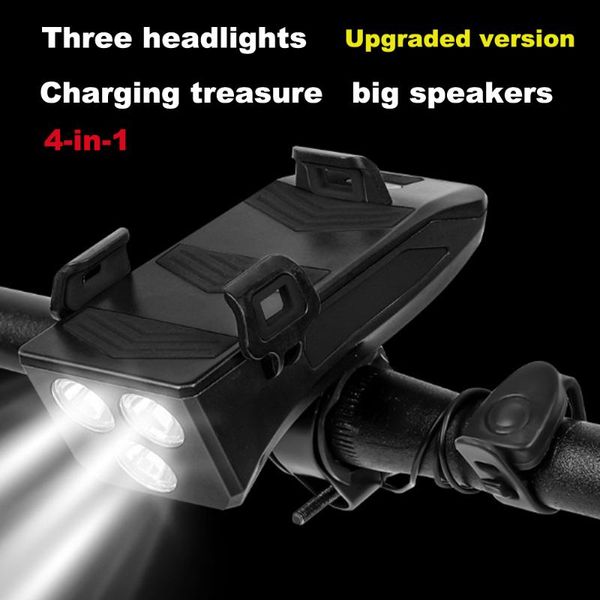 4 in 1 multi-function bicycle light usb rechargeable led headlight bike horn phone holder powerbank cycling lights
4 in 1 multi-function bicycle light usb rechargeable led headlight bike horn phone holder powerbank cycling lights