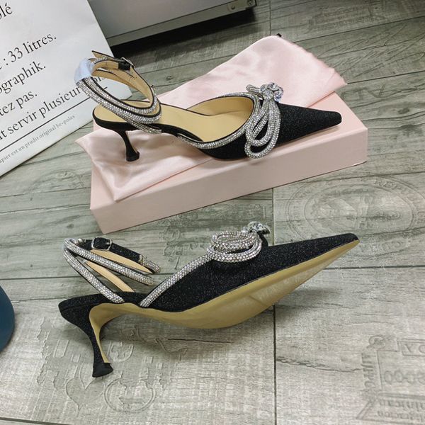 glittered pumps crystal mules slides bowie rhinestone sandals stiletto heels women's luxurys designers strap evening dress shoes factor, Black
glittered pumps crystal mules slides bowie rhinestone sandals stiletto heels women's luxurys designers strap evening dress shoes factor, Black