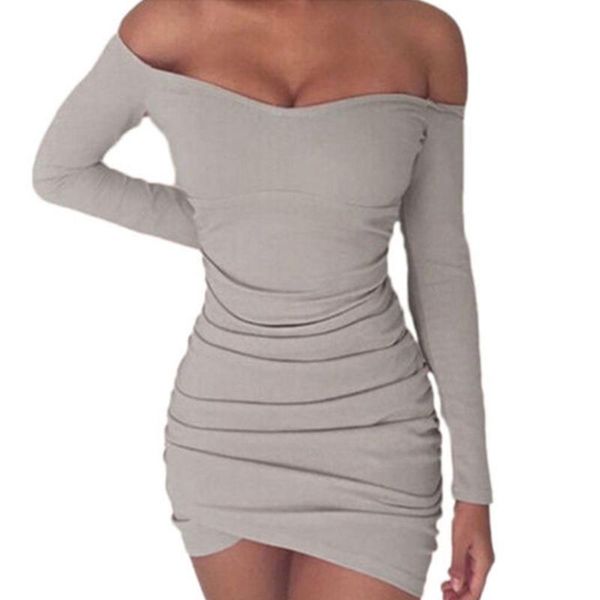 casual dresses autumn women knitting bodycon pencil dress long sleeve off shoulder slim mini party pack hip, Black;gray
casual dresses autumn women knitting bodycon pencil dress long sleeve off shoulder slim mini party pack hip, Black;gray