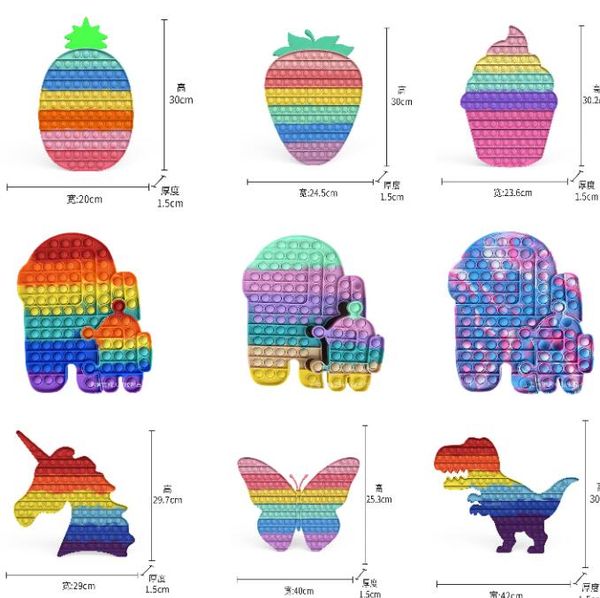 30cm rainbow pineapple strawberry silicone fidget toys puzzle antistress big size kids adults push bubble sensory stress reliever decompress
30cm rainbow pineapple strawberry silicone fidget toys puzzle antistress big size kids adults push bubble sensory stress reliever decompress
