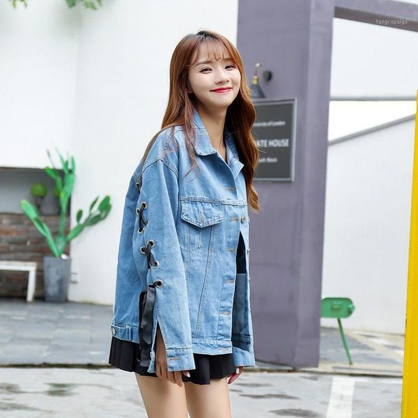 women's jackets women fashion ribbons denim vintage coats elegant long sleeve lace up single-breasted autumn outwear coat f1098, Black;brown
women's jackets women fashion ribbons denim vintage coats elegant long sleeve lace up single-breasted autumn outwear coat f1098, Black;brown