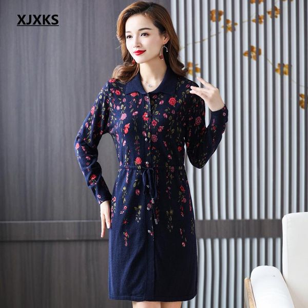 women's knits & tees xjxks 2021 autumn winter fashion lapel long cardigan women sweater high-end wool knitted dress, White
women's knits & tees xjxks 2021 autumn winter fashion lapel long cardigan women sweater high-end wool knitted dress, White