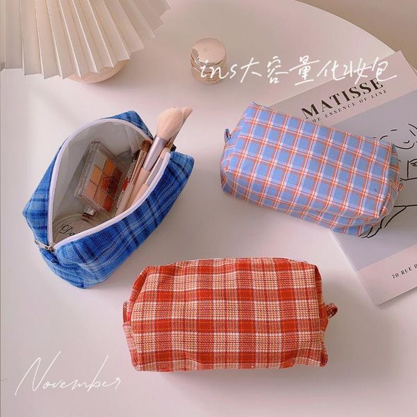 cosmetic bags & cases retro grid cosmetics bag women makeup cloth toiletries organizer ladies beauty neceser case sweet make up brush pen po
cosmetic bags & cases retro grid cosmetics bag women makeup cloth toiletries organizer ladies beauty neceser case sweet make up brush pen po