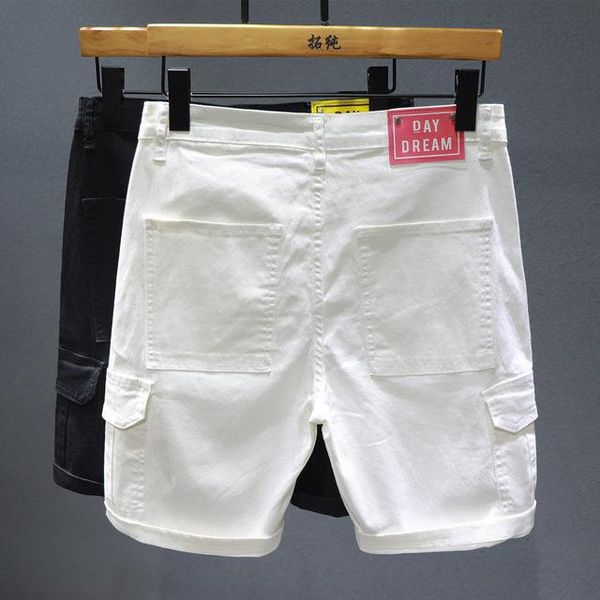 men's shorts men overalls workwear white casual jeans multi-pocket denim straight loose size 38, White;black
men's shorts men overalls workwear white casual jeans multi-pocket denim straight loose size 38, White;black