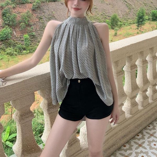 women's blouses & shirts summer elegant strap blouse designer polka dot print sleeveless sweet shirt female fashion casual party chic, White
women's blouses & shirts summer elegant strap blouse designer polka dot print sleeveless sweet shirt female fashion casual party chic, White