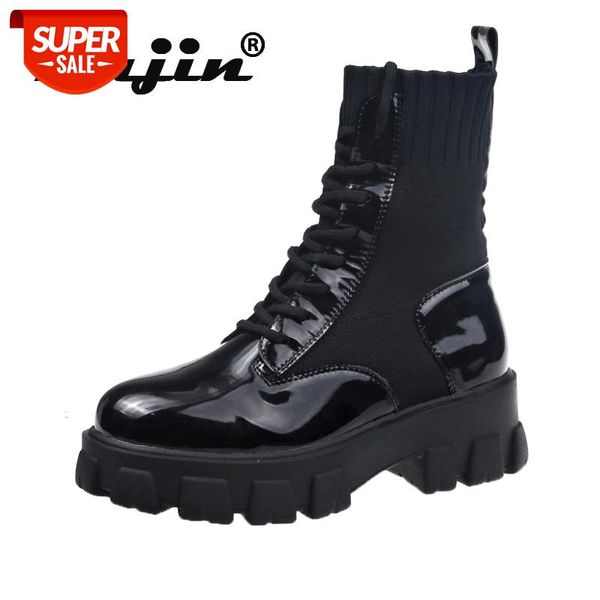 fujin women boots fashion sock patent leather black booties shoes platform flat motorcycle knitting boots women #hr4z
fujin women boots fashion sock patent leather black booties shoes platform flat motorcycle knitting boots women #hr4z