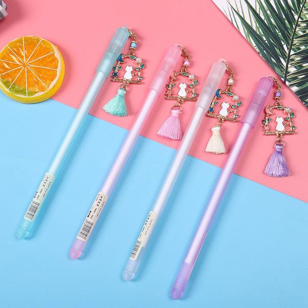 gel pens 36 pcs/lot creative cat pendant pen cute 0.5mm black ink neutral school writing supplies promotional gift 
gel pens 36 pcs/lot creative cat pendant pen cute 0.5mm black ink neutral school writing supplies promotional gift