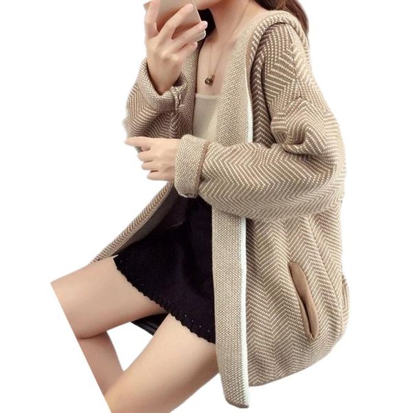 women's knits & tees hooded loose sweater cardigan jacket autumn winter korean fashion knit long knitted crop, White
women's knits & tees hooded loose sweater cardigan jacket autumn winter korean fashion knit long knitted crop, White