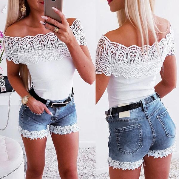 women's jeans shorts women summer casual mid waist lace patchwork ripped skinny streetwear fashion denim short jean, Blue
women's jeans shorts women summer casual mid waist lace patchwork ripped skinny streetwear fashion denim short jean, Blue