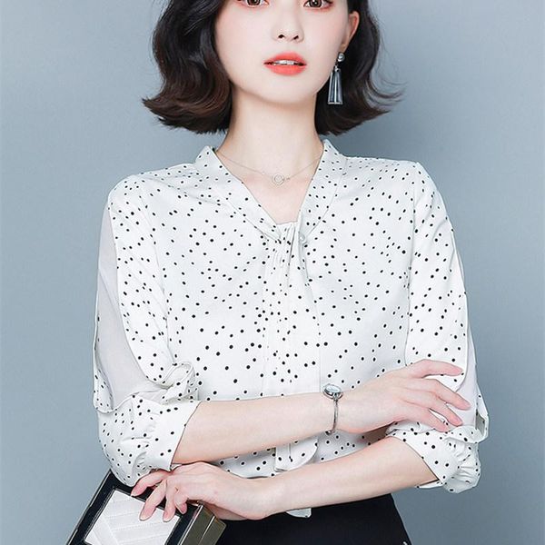 women's blouses & shirts korean chiffon women blouse white polka dot shirt v-neck plus size office lady print top
women's blouses & shirts korean chiffon women blouse white polka dot shirt v-neck plus size office lady print top
