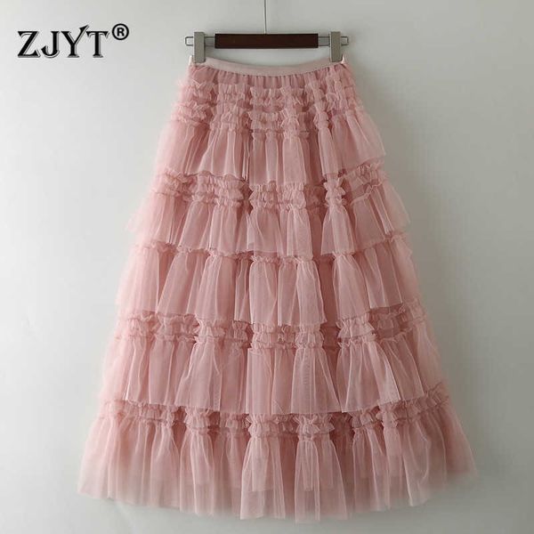 summer designers fashion elastic waist ruffles layered mesh celebrity party cake skirts women 210601, Black
summer designers fashion elastic waist ruffles layered mesh celebrity party cake skirts women 210601, Black