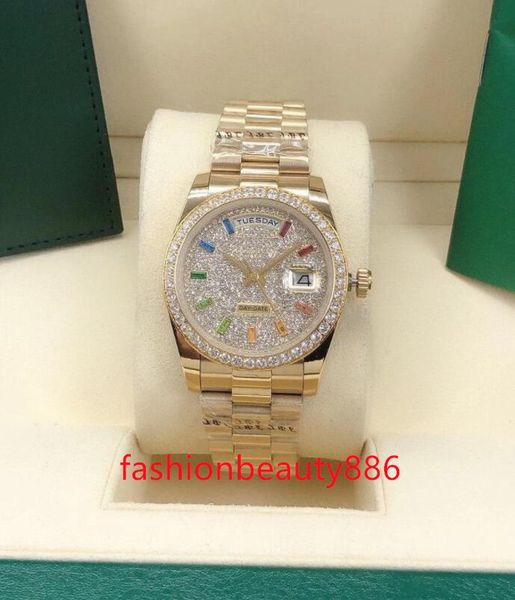 41mm daydate mens watches full diamond iced out automatic mechanical stainless steel men's wristwatches fashion sports man, Slivery;brown
41mm daydate mens watches full diamond iced out automatic mechanical stainless steel men's wristwatches fashion sports man, Slivery;brown