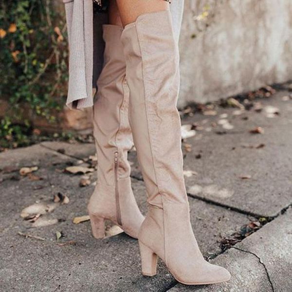 boots winter 2021 with pointed toes, chunky heels and side zippers retro women's thigh-high, Black
boots winter 2021 with pointed toes, chunky heels and side zippers retro women's thigh-high, Black