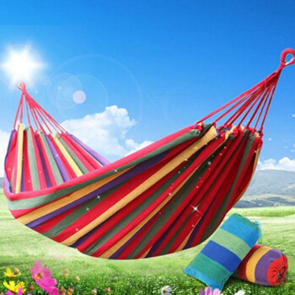 hammocks portable hammock outdoor garden sports home travel camping swing canvas stripe hang bed red, blue 190 x 100cm
hammocks portable hammock outdoor garden sports home travel camping swing canvas stripe hang bed red, blue 190 x 100cm