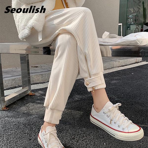 women's corduroy pants fashionable high waist female harem streetwear loose trousers ladies autumn plus size & capris, Black;white
women's corduroy pants fashionable high waist female harem streetwear loose trousers ladies autumn plus size & capris, Black;white