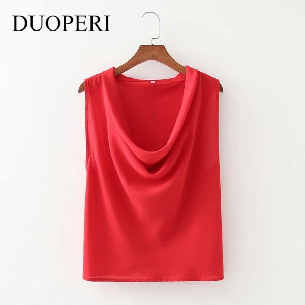 women's blouses & shirts duoperi 2021 fashion swing collar women vintage sleeveless flowing tank elegant lady chic female femme, White
women's blouses & shirts duoperi 2021 fashion swing collar women vintage sleeveless flowing tank elegant lady chic female femme, White