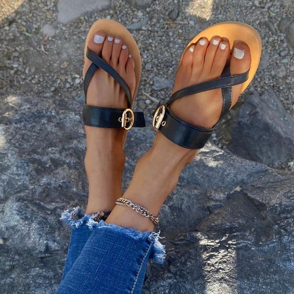 summer shoes fashion ladies flat round buckle sandals cross straps women's solid thongs black beach slippers
summer shoes fashion ladies flat round buckle sandals cross straps women's solid thongs black beach slippers