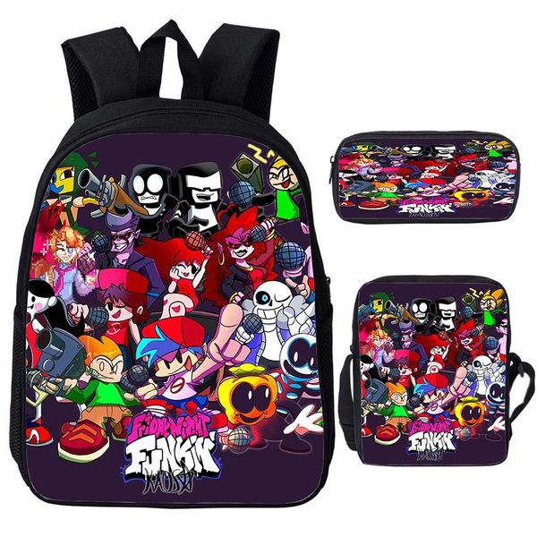 backpack funny game friday night funkin girls boy school bags 3 pcs set book rucksack shoulder pen bag knapsack gift
backpack funny game friday night funkin girls boy school bags 3 pcs set book rucksack shoulder pen bag knapsack gift