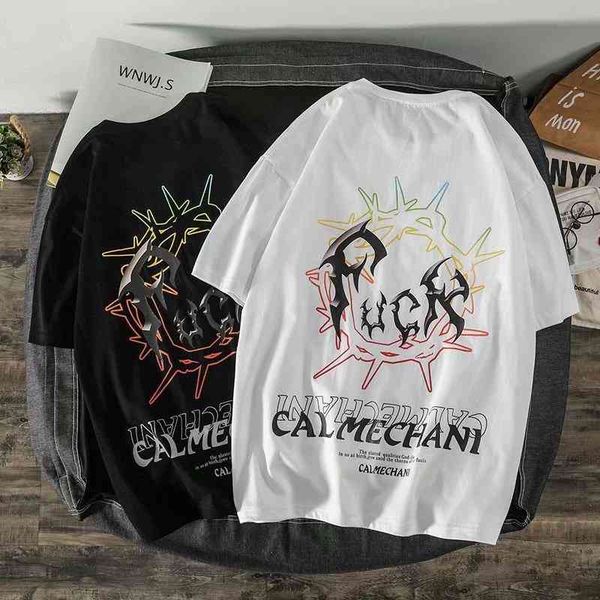 guochao graffiti fashion brand hip hop loose half sleeve cotton t-shirt, White;black
guochao graffiti fashion brand hip hop loose half sleeve cotton t-shirt, White;black