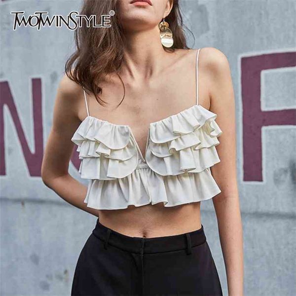 white patchwork ruffle short vests for women square collar sleeveless party camis female korean summer fashion 210524
white patchwork ruffle short vests for women square collar sleeveless party camis female korean summer fashion 210524