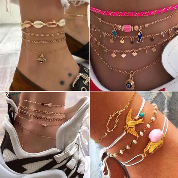 anklets 5pcs ankles set boho jewelry bohemian gold chains star beads charm bracelets for women anklet foot, Red;blue
anklets 5pcs ankles set boho jewelry bohemian gold chains star beads charm bracelets for women anklet foot, Red;blue