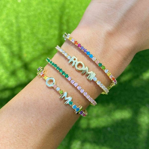 duoying custom letters with colorful zirconia tennis chain customized zircon name bracelet for jewelry gift, Golden;silver
duoying custom letters with colorful zirconia tennis chain customized zircon name bracelet for jewelry gift, Golden;silver