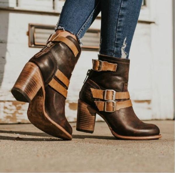 boots winter high heels ankle for women faux leather buckle strap platform vintage ladies shoes botines mujer chaussures femme, Black
boots winter high heels ankle for women faux leather buckle strap platform vintage ladies shoes botines mujer chaussures femme, Black