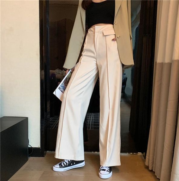 women's pants & capris women loose wide leg solid straight full length trousers girls, Black;white
women's pants & capris women loose wide leg solid straight full length trousers girls, Black;white