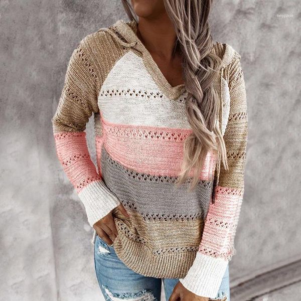 women's sweaters hooded knit sweater 2021 autumn winter clothes contrasting color stitching long-sleeve knitwear women pullover, White;black
women's sweaters hooded knit sweater 2021 autumn winter clothes contrasting color stitching long-sleeve knitwear women pullover, White;black