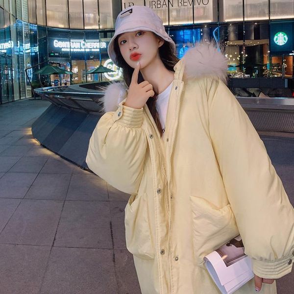 women's down & parkas parka winter jacket women clothes cute warm coat female cotton thick yellow blue oversized fur collar, Black
women's down & parkas parka winter jacket women clothes cute warm coat female cotton thick yellow blue oversized fur collar, Black