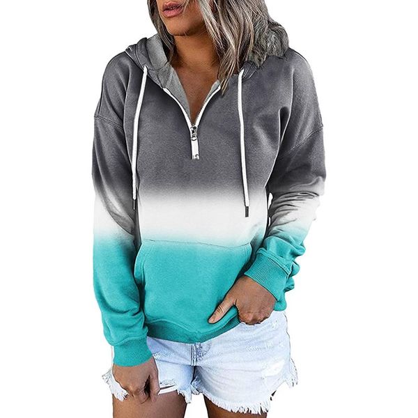 women's hoodies & sweatshirts women gradient prints long sleeve zipper pullover clothes with pocket fashionable design 8, Black
women's hoodies & sweatshirts women gradient prints long sleeve zipper pullover clothes with pocket fashionable design 8, Black