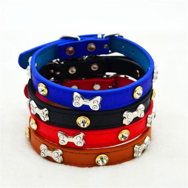 cute pu leather dog collar diomand and bone accessories pet for small medium necklace with 4 color collars & leashes
cute pu leather dog collar diomand and bone accessories pet for small medium necklace with 4 color collars & leashes