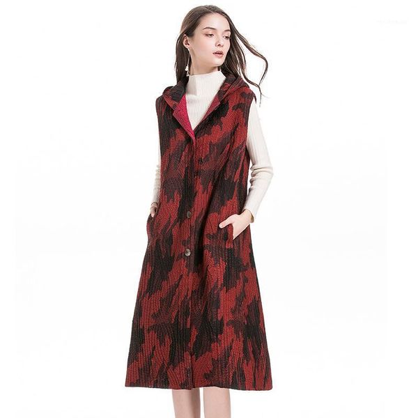 women's vests plus size vest coat for women 45-75kg winter printed elastic loose miyake pleated single breasted sleeveless hooded long, Black;white
women's vests plus size vest coat for women 45-75kg winter printed elastic loose miyake pleated single breasted sleeveless hooded long, Black;white