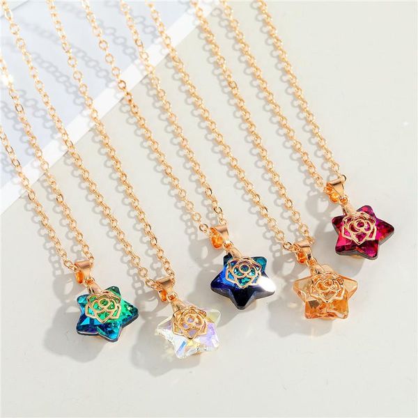 pendant necklaces 1pcs bling crystal star necklace for women gift jewelry fashion simple shiny flower geometric plant clavicle chain n207, Silver
pendant necklaces 1pcs bling crystal star necklace for women gift jewelry fashion simple shiny flower geometric plant clavicle chain n207, Silver