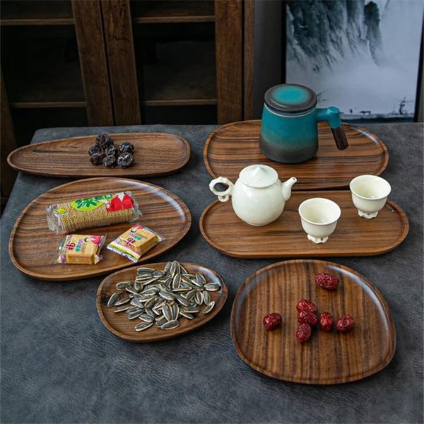 irregular oval black walnut wood pan plate fruit dishes saucer dessert dinner storage trays tableware set tea tray & plates
irregular oval black walnut wood pan plate fruit dishes saucer dessert dinner storage trays tableware set tea tray & plates