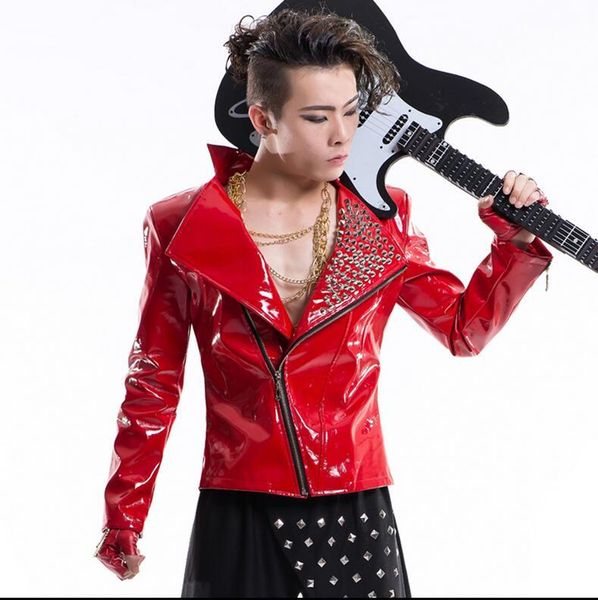 men's fur & faux s-5xl arrival clothing singer dj bigbang personality fashion pu leather jacket plus size male stage costumes, Black
men's fur & faux s-5xl arrival clothing singer dj bigbang personality fashion pu leather jacket plus size male stage costumes, Black