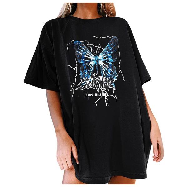 women's t-shirt t shirts women summer butterfly print kawaii tee fashion short sleeve tees o-neck punk long harajuku ll4, White
women's t-shirt t shirts women summer butterfly print kawaii tee fashion short sleeve tees o-neck punk long harajuku ll4, White