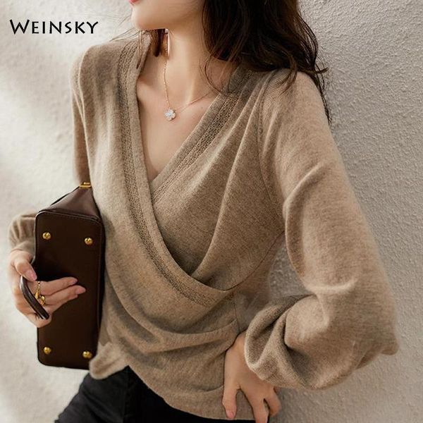 women's sweaters v- neck pullover cross sweater women spring and autumn solid color fashion temperament, White;black
women's sweaters v- neck pullover cross sweater women spring and autumn solid color fashion temperament, White;black