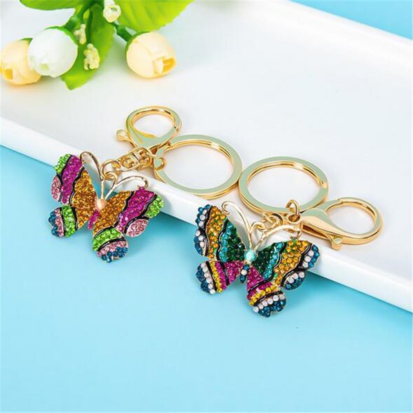 crystal colorful butterfly keychain rhinestone purse car key chain bag holder decorative alloy keyrings trendy vintage keyring, Slivery;golden
crystal colorful butterfly keychain rhinestone purse car key chain bag holder decorative alloy keyrings trendy vintage keyring, Slivery;golden