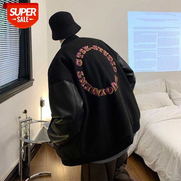 leather jacket men's korean style trend hong kong stitching baseball uniform loose casual woolen #c119, Black;brown
leather jacket men's korean style trend hong kong stitching baseball uniform loose casual woolen #c119, Black;brown