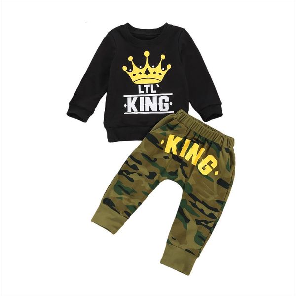 toddler baby boy fall outfits, long sleeve king letter print crown camouflage pants 2pcs clothes set, White
toddler baby boy fall outfits, long sleeve king letter print crown camouflage pants 2pcs clothes set, White