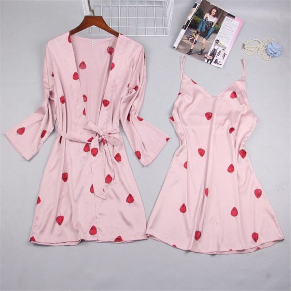 sleepwear silk pyjamas of spring women summer 2 deep parts strawberry shirt dressed as kimono beautiful korean joint f662 vce1, Black;red
sleepwear silk pyjamas of spring women summer 2 deep parts strawberry shirt dressed as kimono beautiful korean joint f662 vce1, Black;red