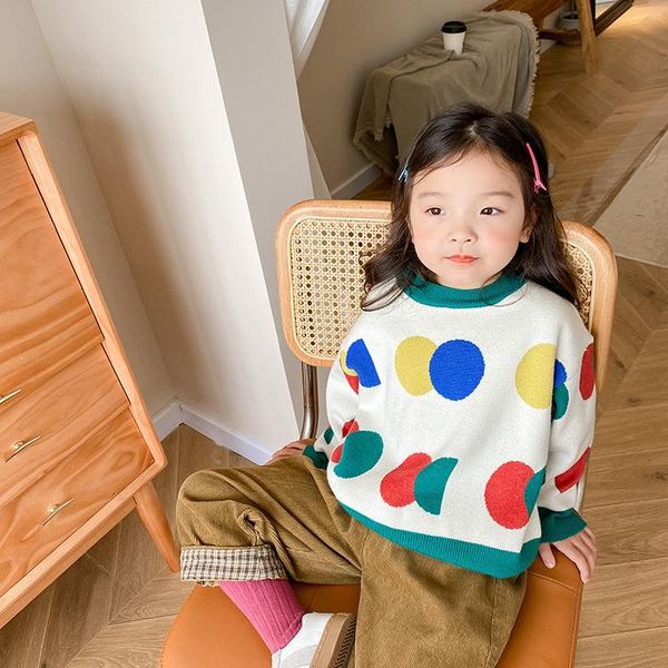 pullover autumn winter girls casual knitted colorful dot sweaters boys cotton loose long sleeve contrast color pullovers, Blue
pullover autumn winter girls casual knitted colorful dot sweaters boys cotton loose long sleeve contrast color pullovers, Blue