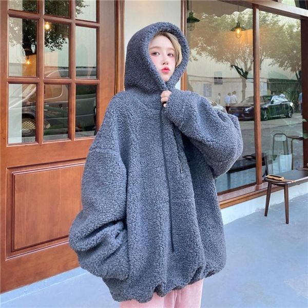 women winter long sleeve half zipper faux fleece warm oversize hoodie sweatshirt female hooded sweat femme women's hoodies & sweatshirt, Black
women winter long sleeve half zipper faux fleece warm oversize hoodie sweatshirt female hooded sweat femme women's hoodies & sweatshirt, Black