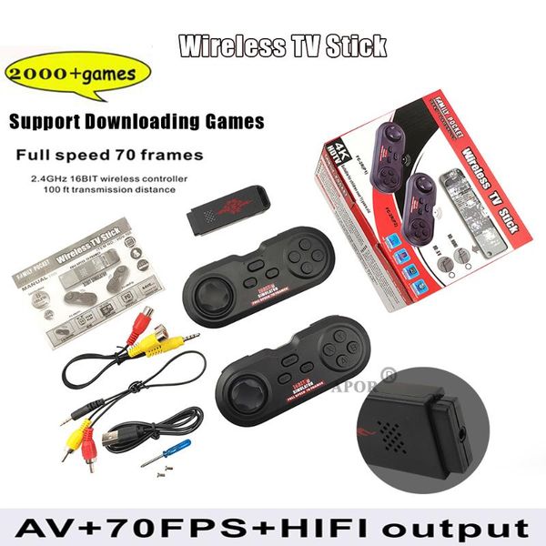 wireless handheld tv stick retro videogame portable game console built in 2000 16bit mini av output dual player players
wireless handheld tv stick retro videogame portable game console built in 2000 16bit mini av output dual player players