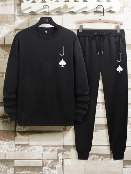 men playing cards sweatshirt & drawstring detail sweatpants set b5j7#, Gray
men playing cards sweatshirt & drawstring detail sweatpants set b5j7#, Gray