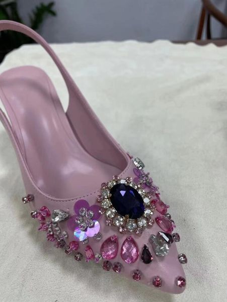 fashion brand pink pumps women pointed toe wedding shoes party shoe diamond dress heeled crystal high heels, Black
fashion brand pink pumps women pointed toe wedding shoes party shoe diamond dress heeled crystal high heels, Black