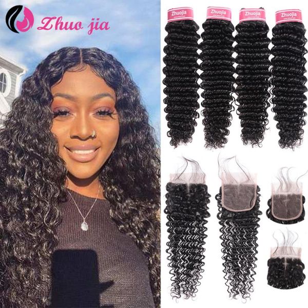 human hair bulks zhuo jia deep curly bundles with closure long brazilian 4 weave extensions remy lace frontal bundle, Black
human hair bulks zhuo jia deep curly bundles with closure long brazilian 4 weave extensions remy lace frontal bundle, Black
